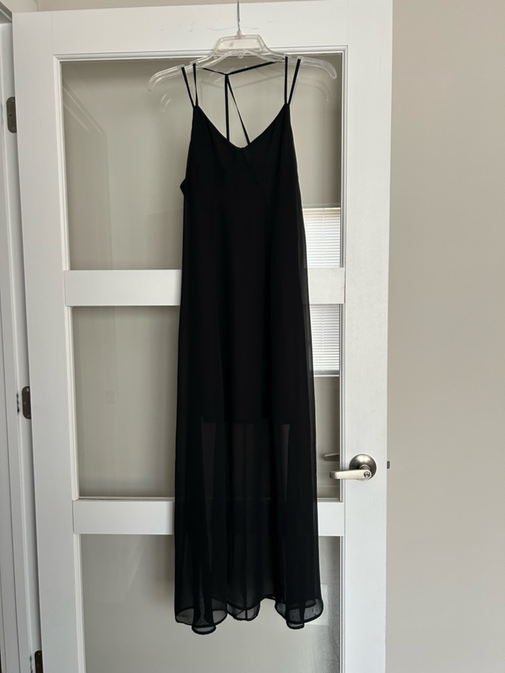 Calvin Klein Black Double-Strap Maxi Dress
